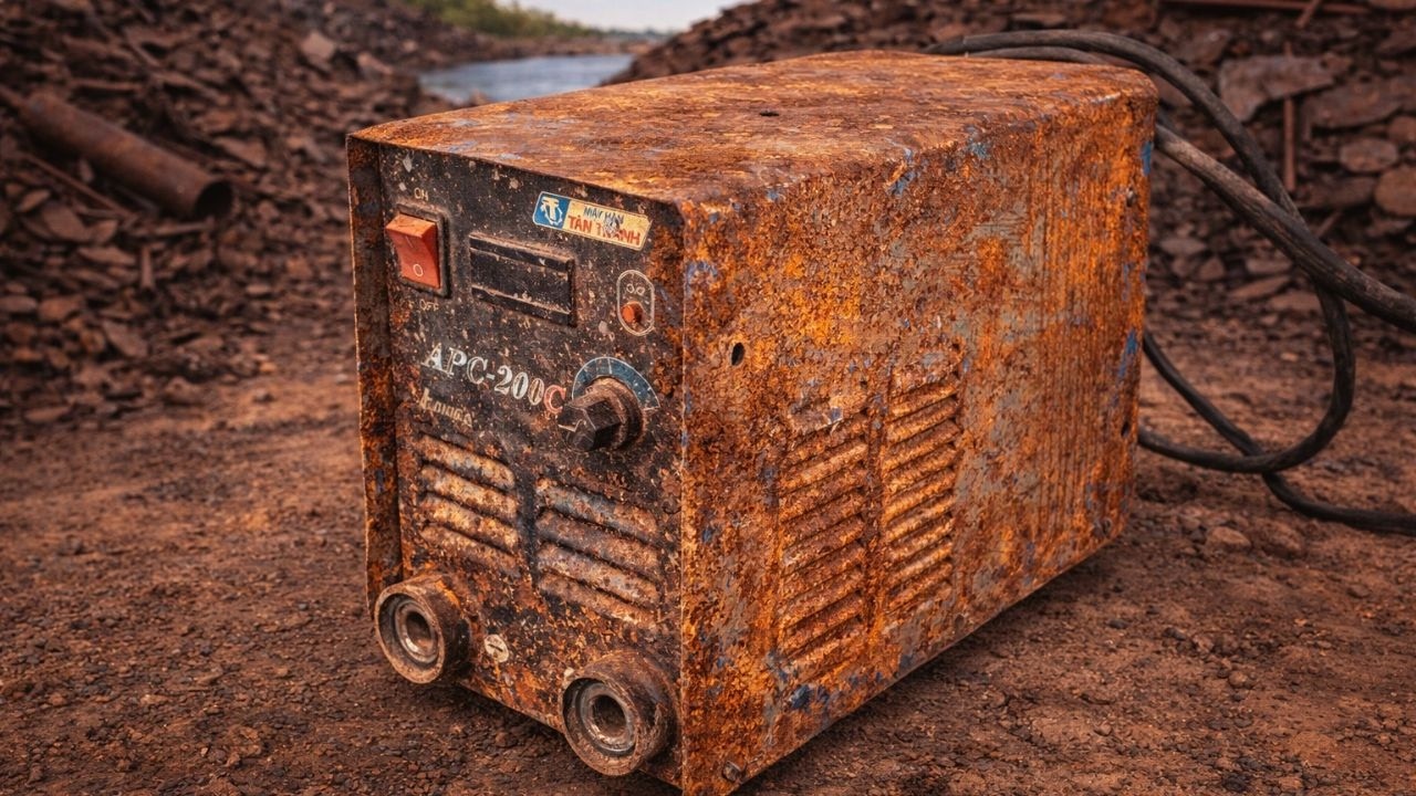 Restoration old broken electric welding machine with burnt components