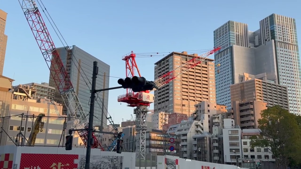 タワークレーンが出現していた、40階205m,18階99m「赤坂二・六丁目地区開発計画」の様子 2026年1月18日撮影