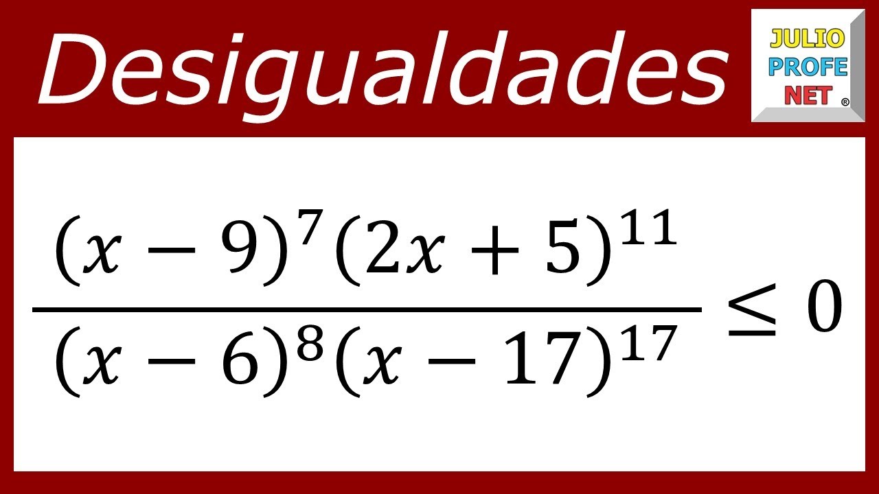 Desigualdades o inecuaciones racionales | Ej. 6 #julioprofe