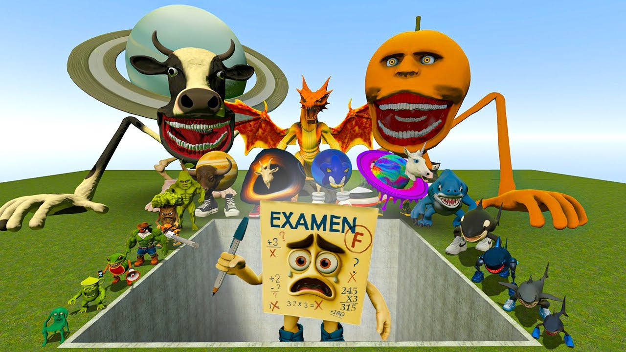 AI Brainrot Memes vs Noo My Examen F Roblox Bosses in Giant Pit – Gmod Chaos