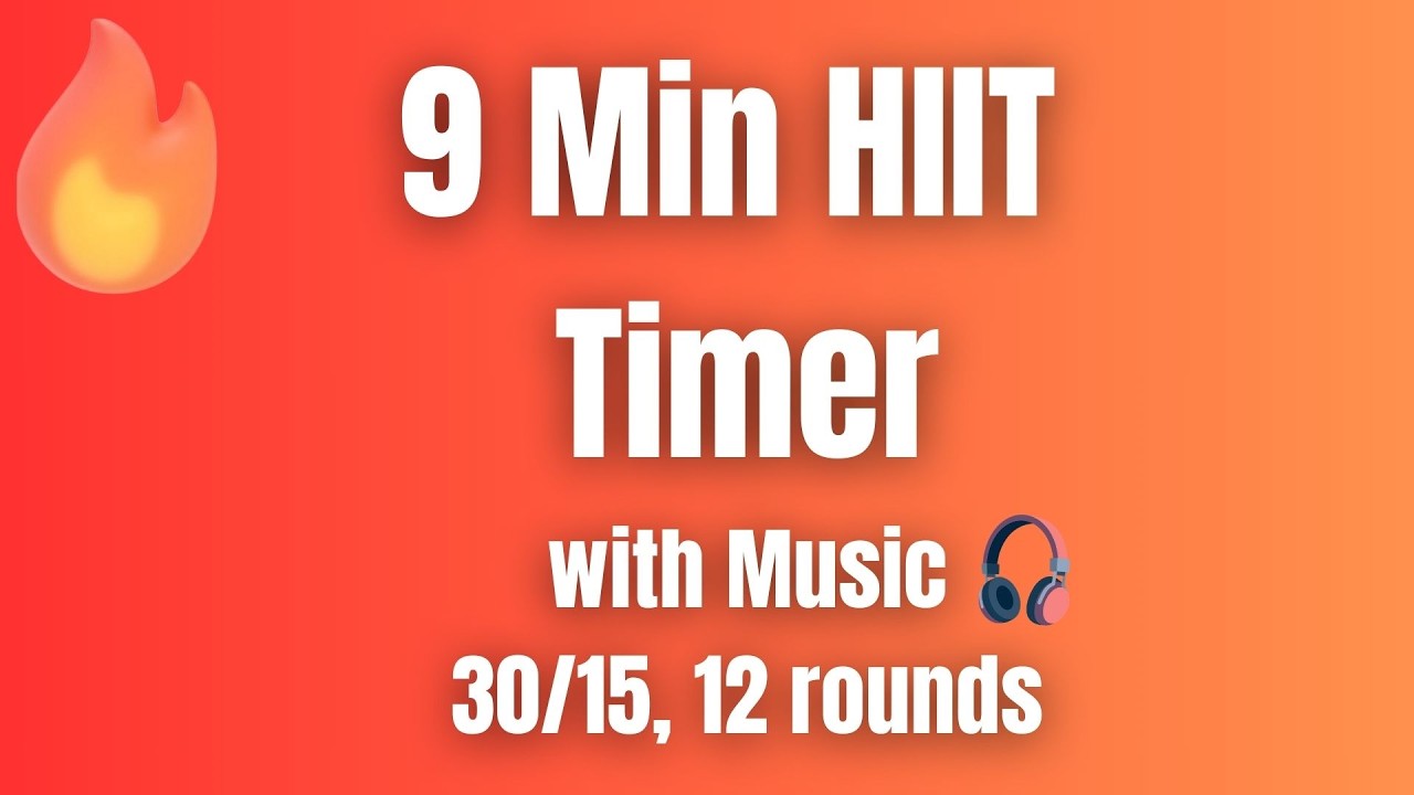 9 Minute HIIT Workout Timer With Music | 30/15 | 12 Rounds
