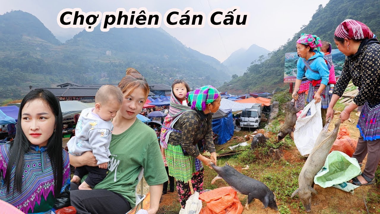 Chợ phiên Cán Cấu giáp Tết- dân bản vội vã bán con gà con lợn lo tiền sắm Tết