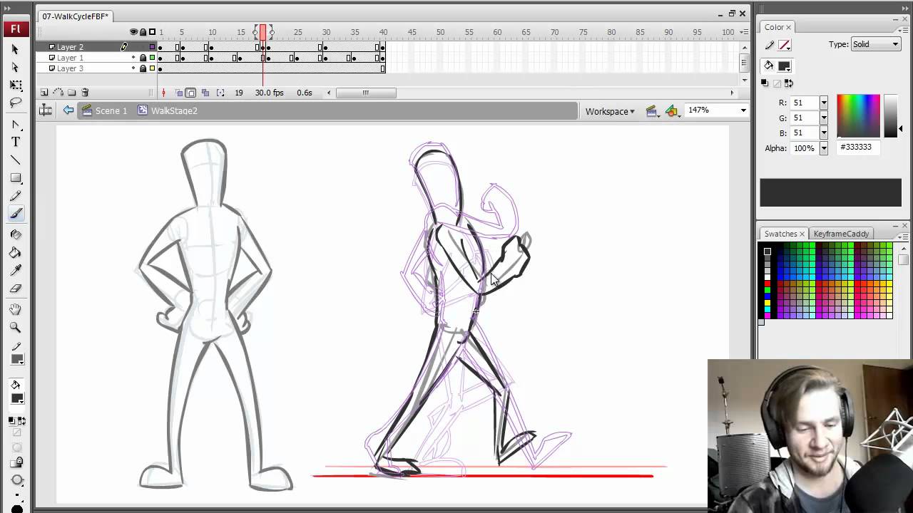 How To Animate - Walk Cycle FBF (Frame by Frame)
