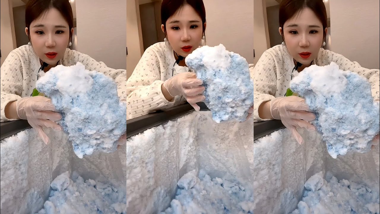 ASMR FREEZER FROST EATING YY / WHITE ICE 