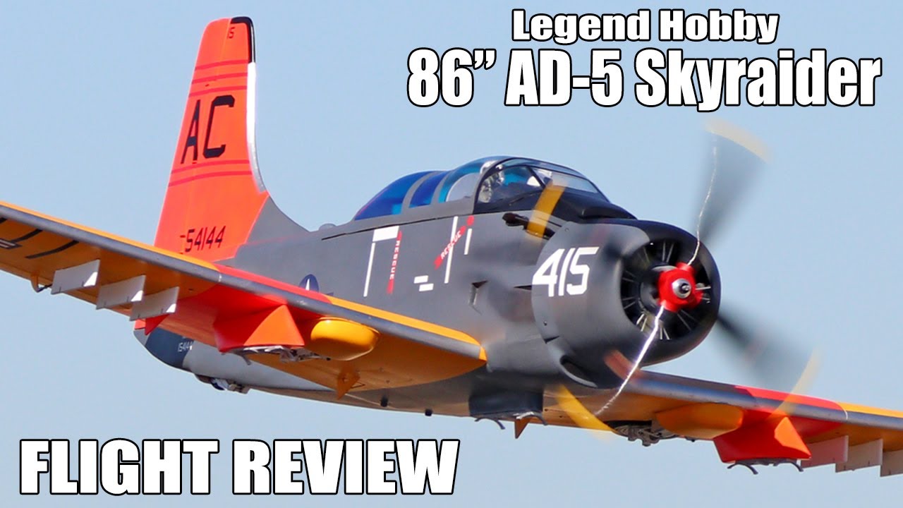 Обзор полётов — Legend Hobby AD-5 Skyraider 86