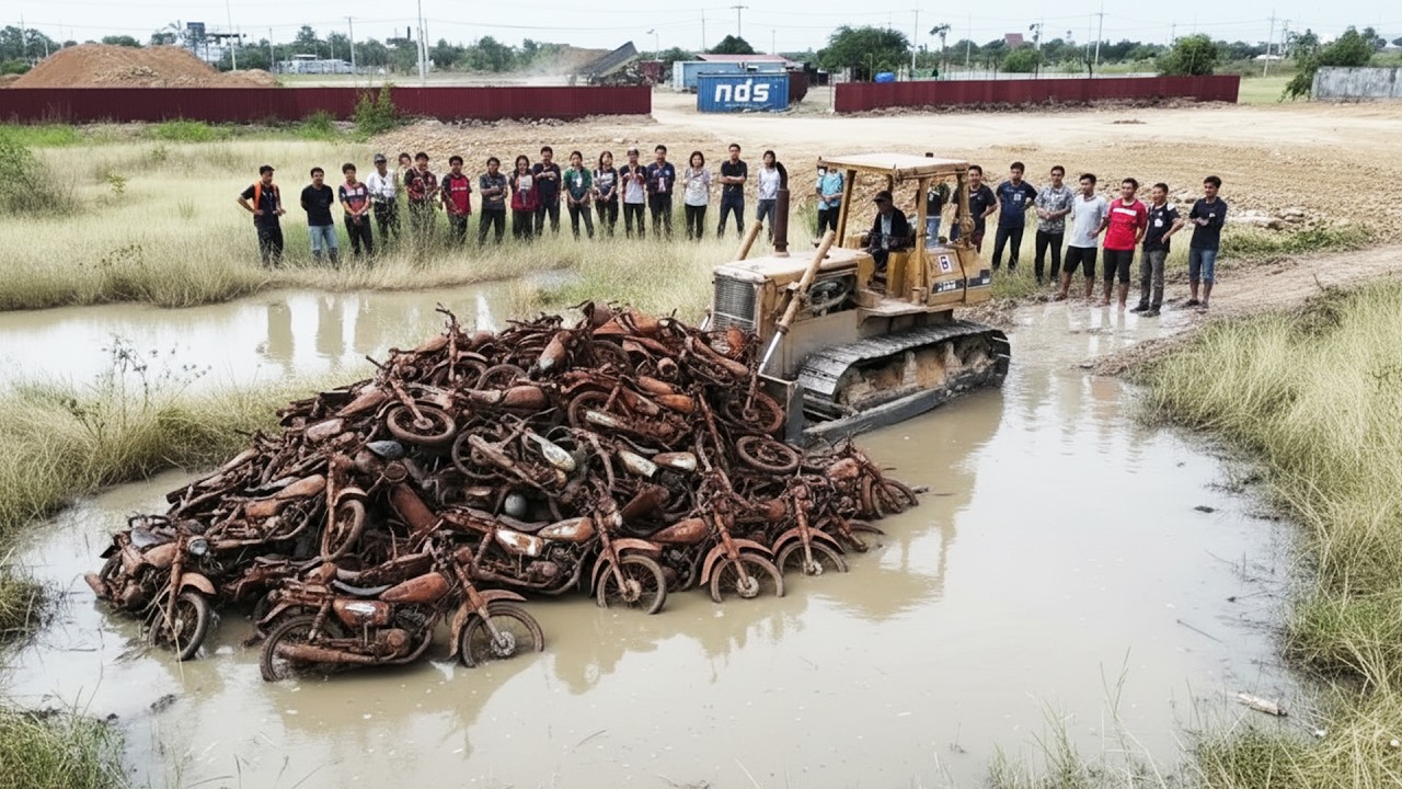 Incredible Land Filling Project 😱 Bulldozer Clearing Dirt Into Deep Water | 25 Ton Truck Delivery