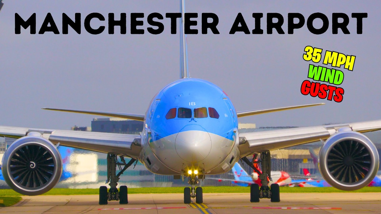 🔴VERY WINDY MORNING AT MANCHESTER AIRPORT ✈️⭐❤️ A380 A350 B787