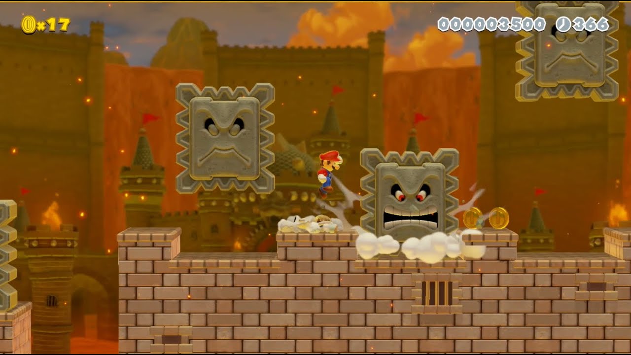 Custom Super Mario 3D World Levels: "8-1 Fort Thwomp" by, Luz Loops