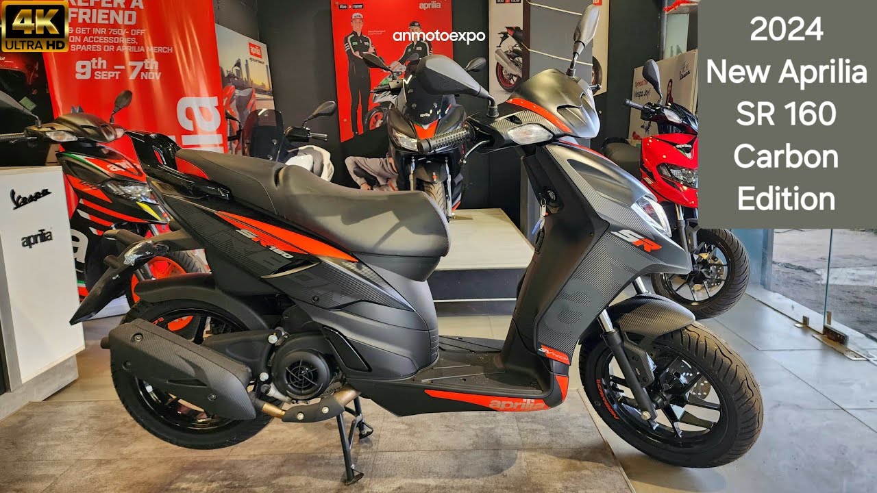 Exclusive looks  at 2024 New Aprilia SR 160 Carbon Edition | #anmotoexpo