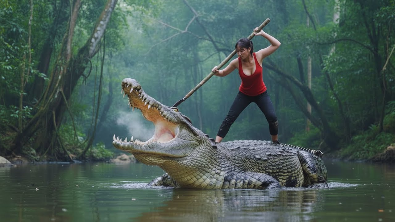 Facing a Giant Crocodile | Setting Traps and Catching Fish to Survive Alone in the Wild