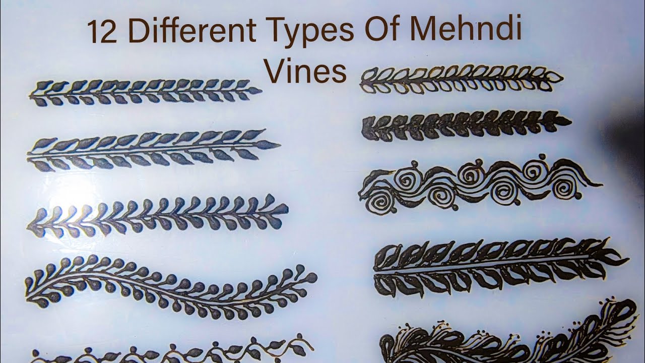 Mehndi Tutorial -14||12 Different Mehndi Vines||Basic To Bridal Mehndi Tutorial||