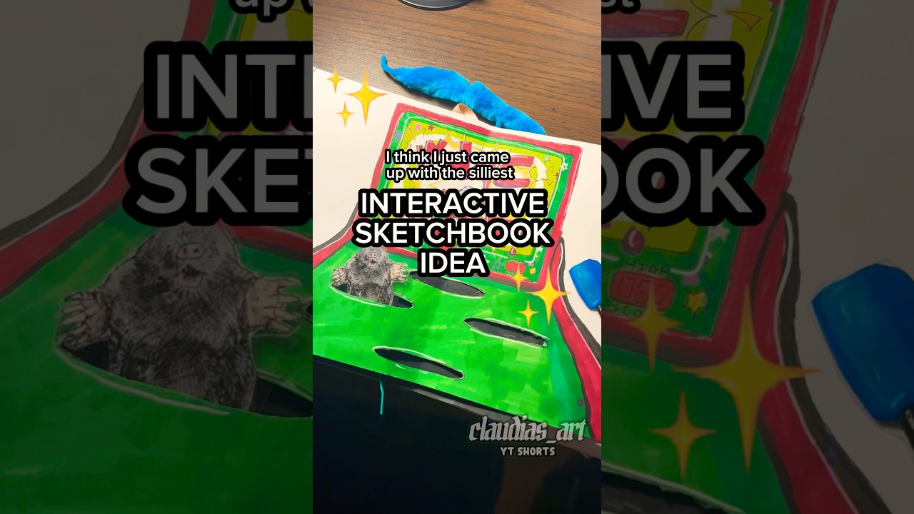 INTERACTIVE SKETCHBOOK IDEA #shorts #art #drawing #sketchbook #artist #fyp