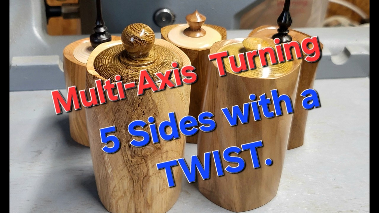 Multi-Axis Turning, FIVE sides with a TWIST. #woodturning #multiaxis #multiaxisturning