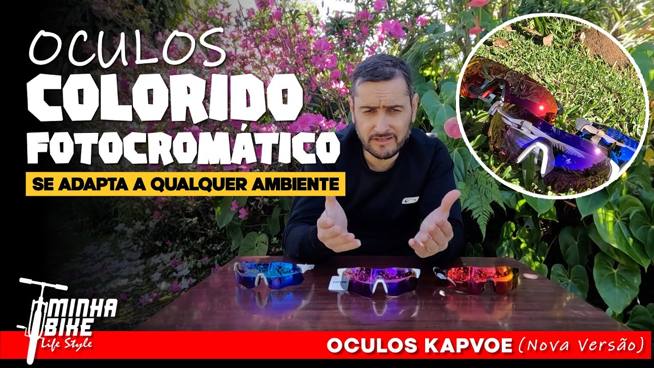 ÓCULOS DE CICLISMO FOTOCROMÁTICO E COLORIDO DA KAPVOE - Minha Bike Life Style
