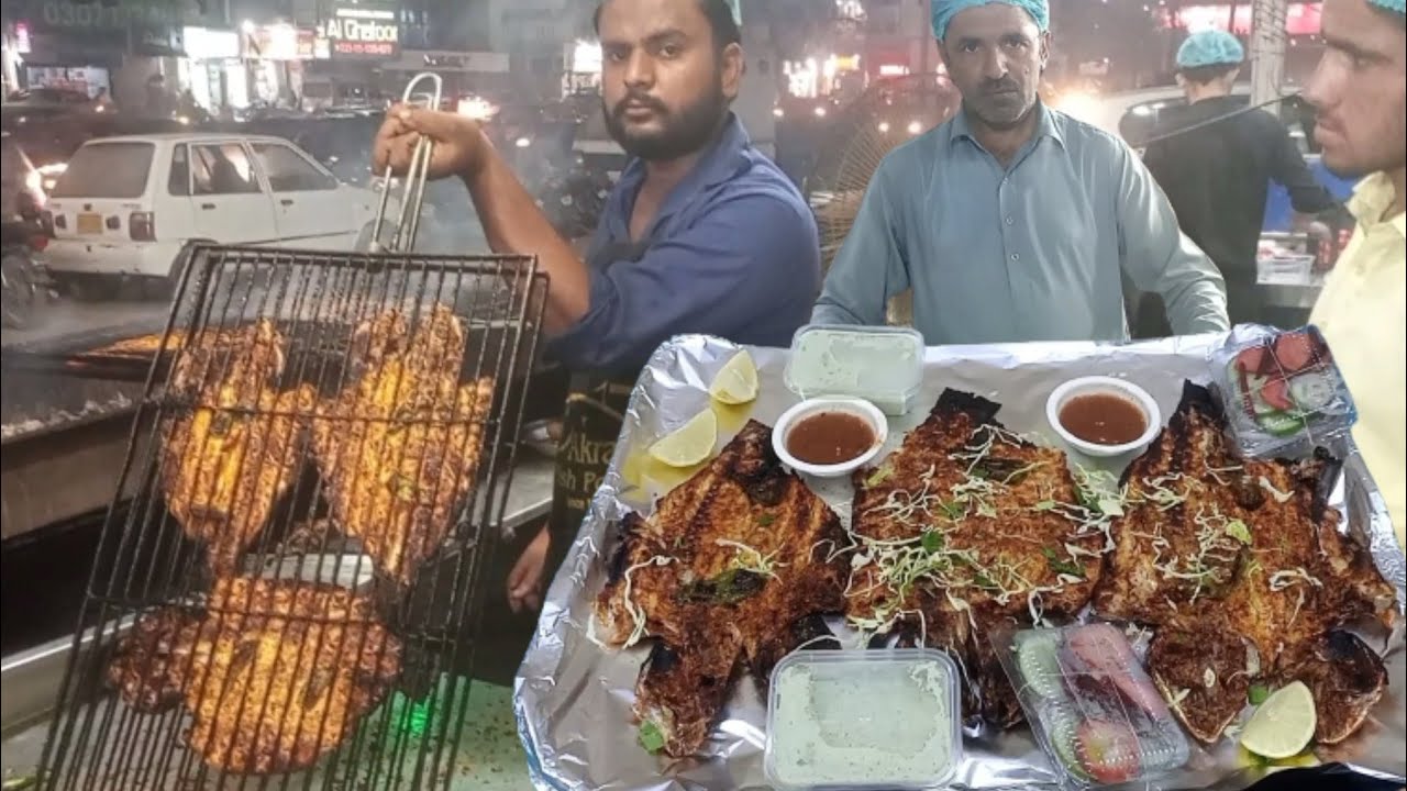 Oil Free Grilled Fish How Made at Restaurant|Grilled Fish Recipe|| Akram Fish Point By Tahir Mehmood