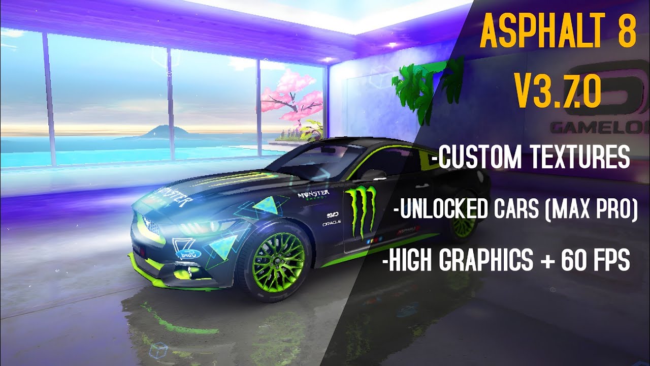ASPHALT 8 MOD v3.7.0 Max Pro cars+Custom texture and no forced update 