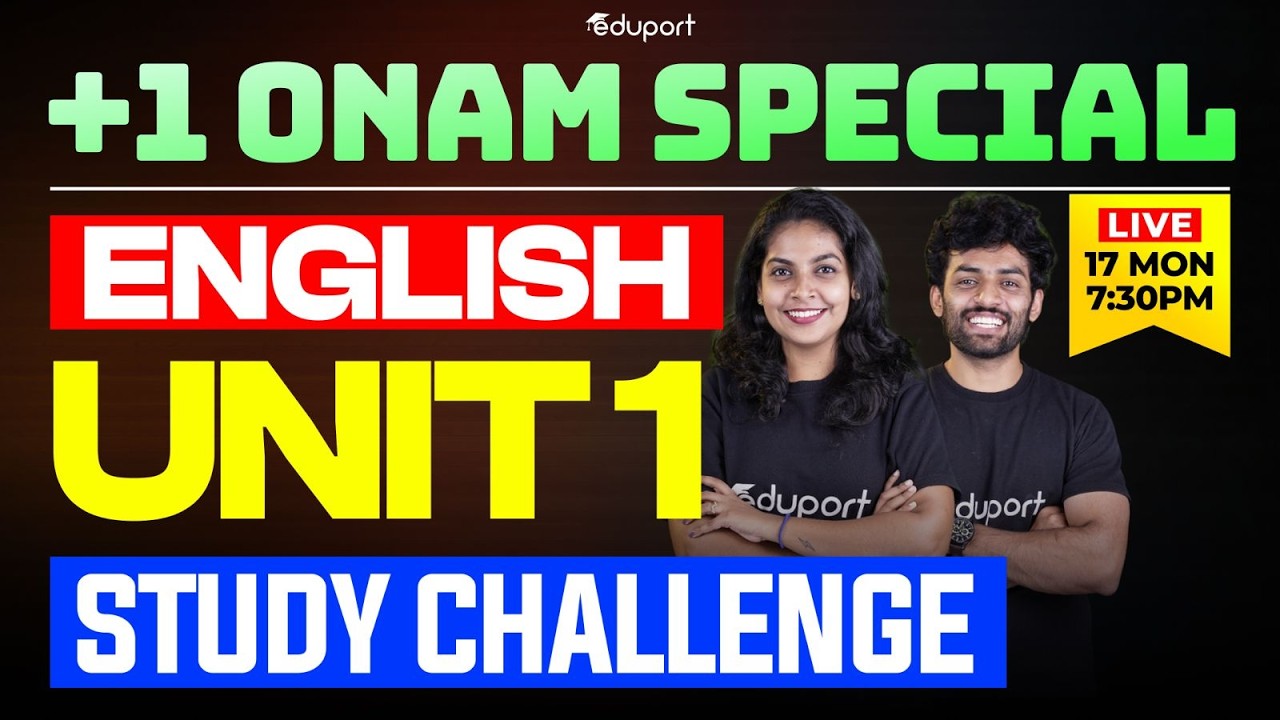 Onam Special Study challenge | ENGLISH | Unit 1 | Plus One Commerce &Humanities