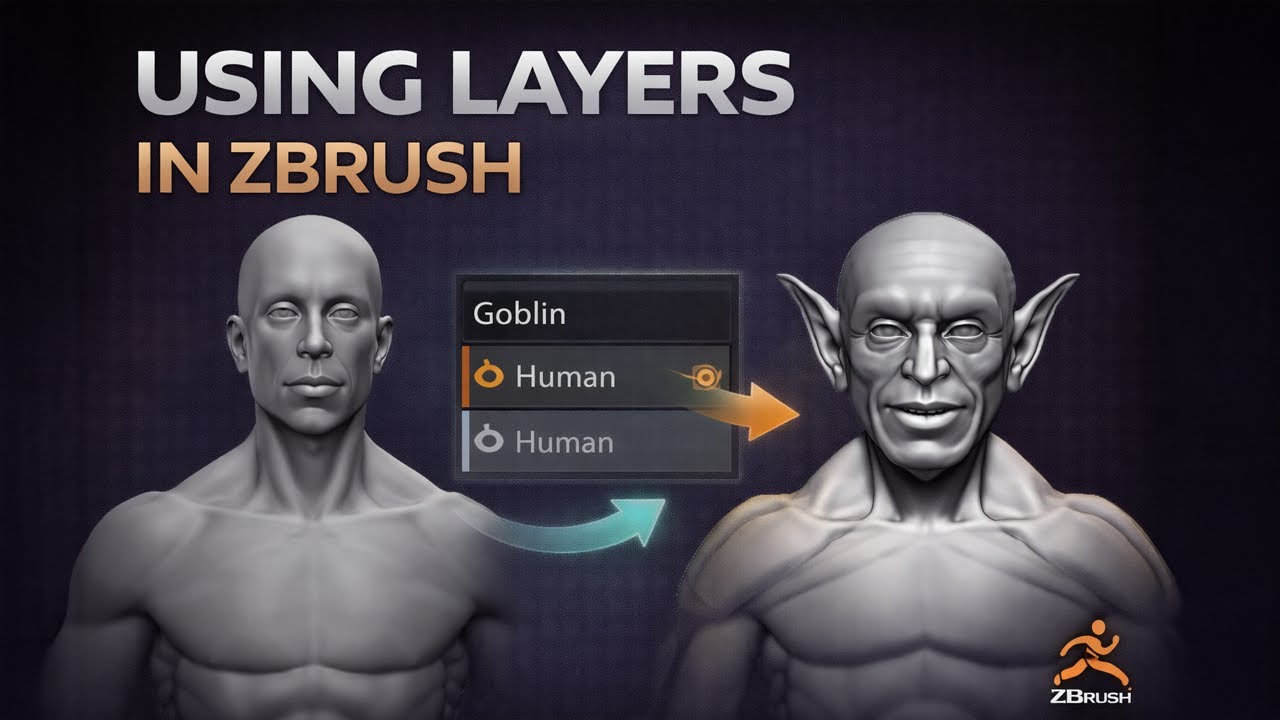 Using Layers in ZBrush — Transforming a Base Mesh into a New Character