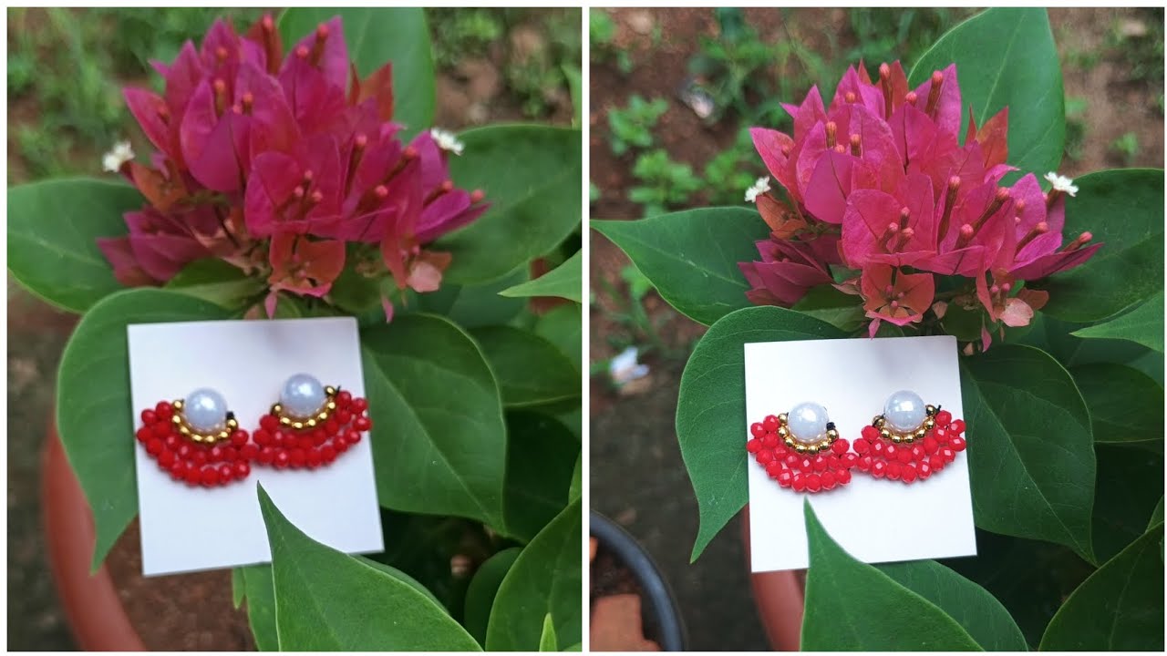 Earrings with beads and thread /Earrings design making athome 