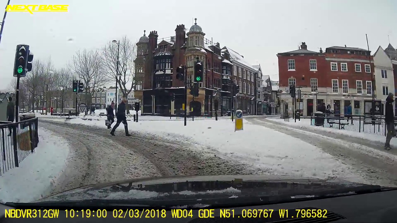 Snow in Salisbury Uk City centre Castle road, Winchester road 2/03/2018