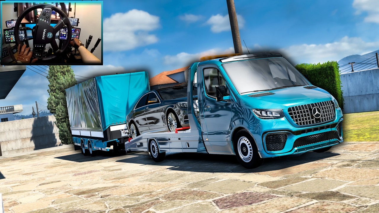 Mercedes Van Transport | Mercedes S500 + Trailer | Euro Truck Simulator 2 Greece 🇬🇷
