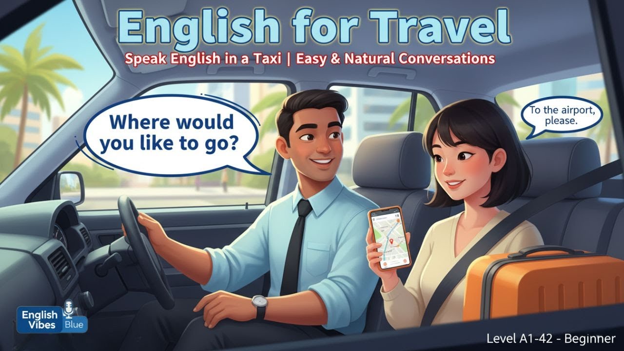 English for Travel - Speak English in a Taxi | Easy & Natural Conversations