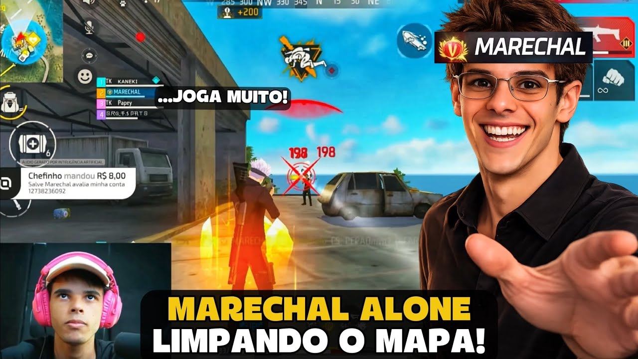 MARECHAL FOI PRO RUSHADÃO E LIMPOU O MAPA TODO NA RANK! FREE FIRE - MARECHAL HIGHLIGHTS