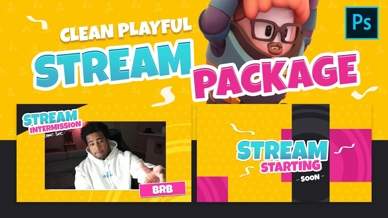 Creating a Clean Fall Guys Stream Package in Photoshop (Playful Pattern)