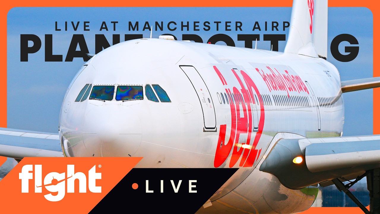 Manchester Airport LIVE 🧡 Gusty landings | A380, 777 & heavy jets