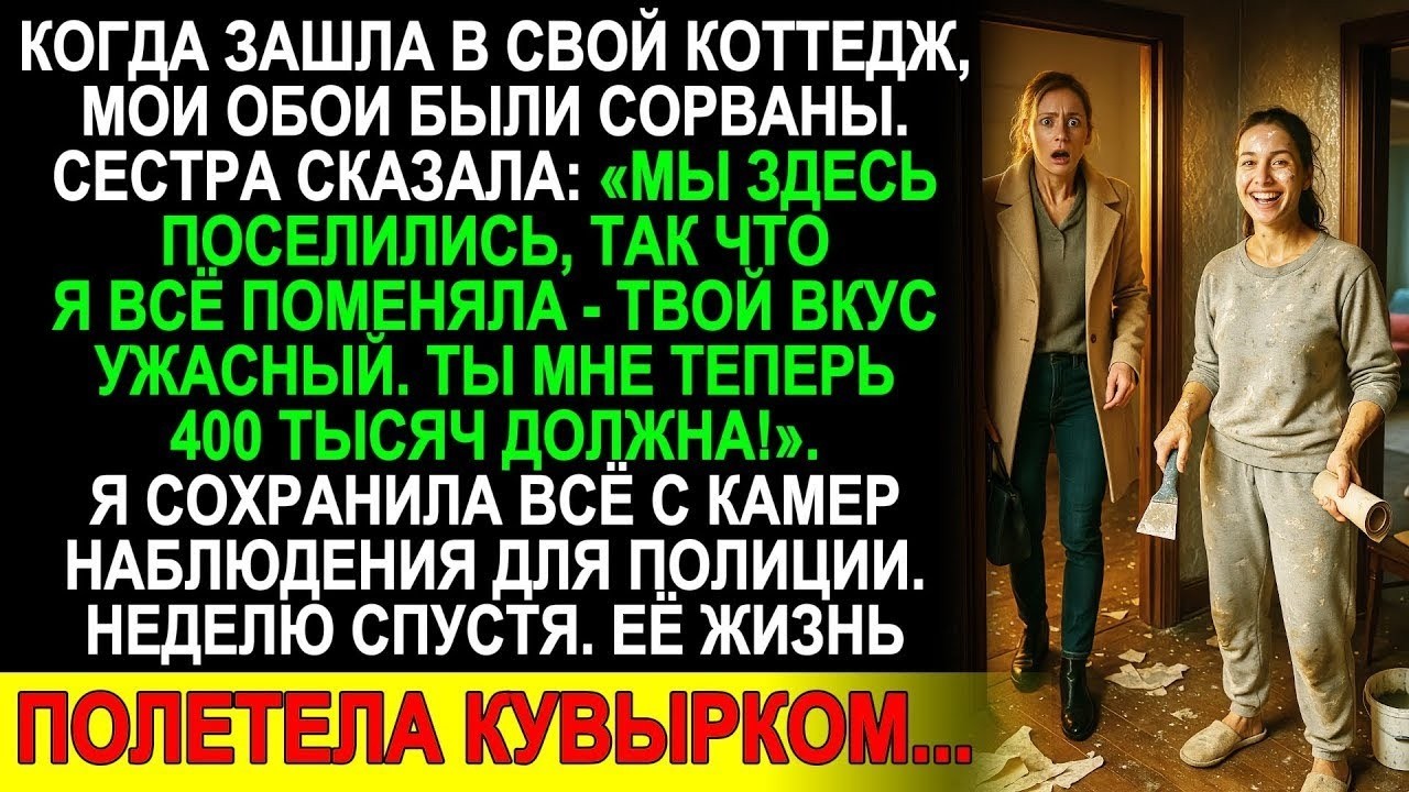 Сестра захватила мой коттедж, переклеила обои и выставила счёт на 400 тысяч рублей...