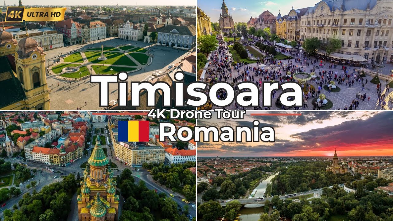 🇷🇴 Timișoara, Rom&acirc;nia &ndash; Tur cu drona 4K &ndash; Vedere pitorească a orașului istoric