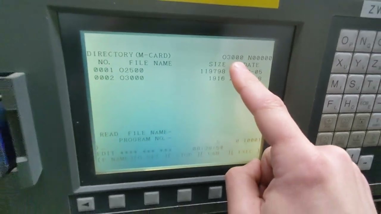 Transfer program from memory card on FANUC Oi-MC