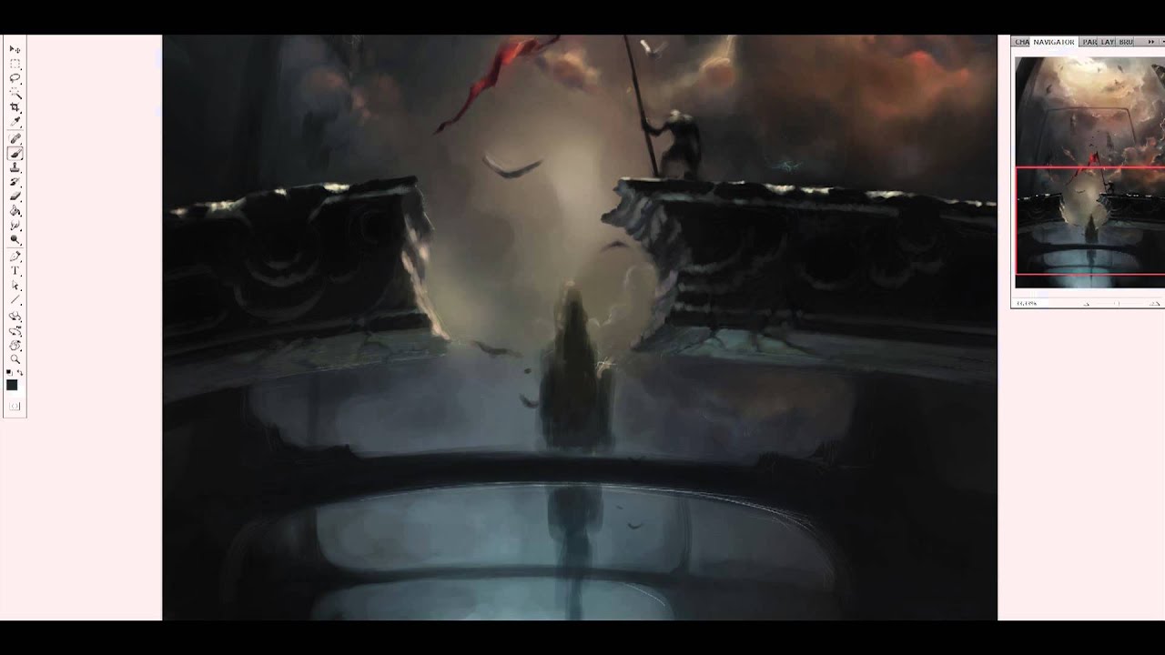 Timelapse Digital Painting - Ascent of the Deities (w/ annotations!)