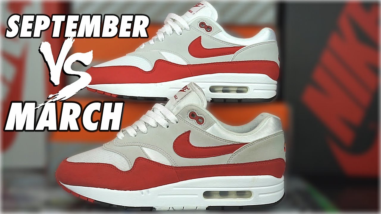 NIKE AIR MAX 1 ANNIVERSARY MARCH VS SEPTEMBER COMPARISSON
