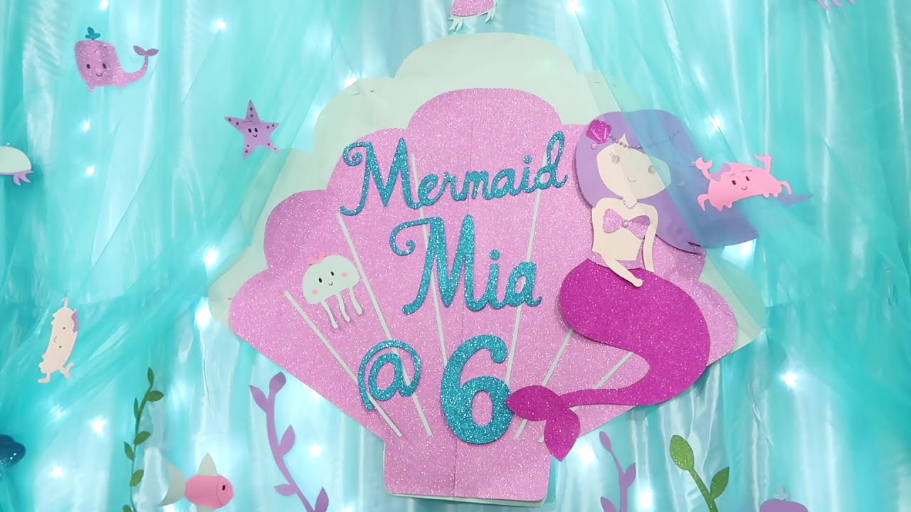 HOW TO DECORATE MERMAID THEME BIRTHDAY PARTY ,DIY MERMAID🧜‍♀️BDAY THEME DECORATING TIME LAPSE #fyp