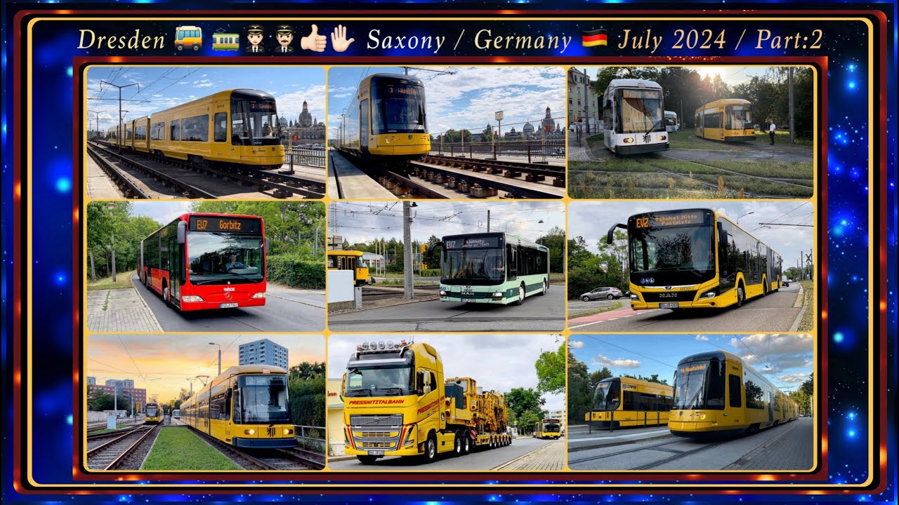 Dresden Bus and Tram impressions / Part:2 /July 2024 /Short Video Version /Bus- u. Tram-Impressionen