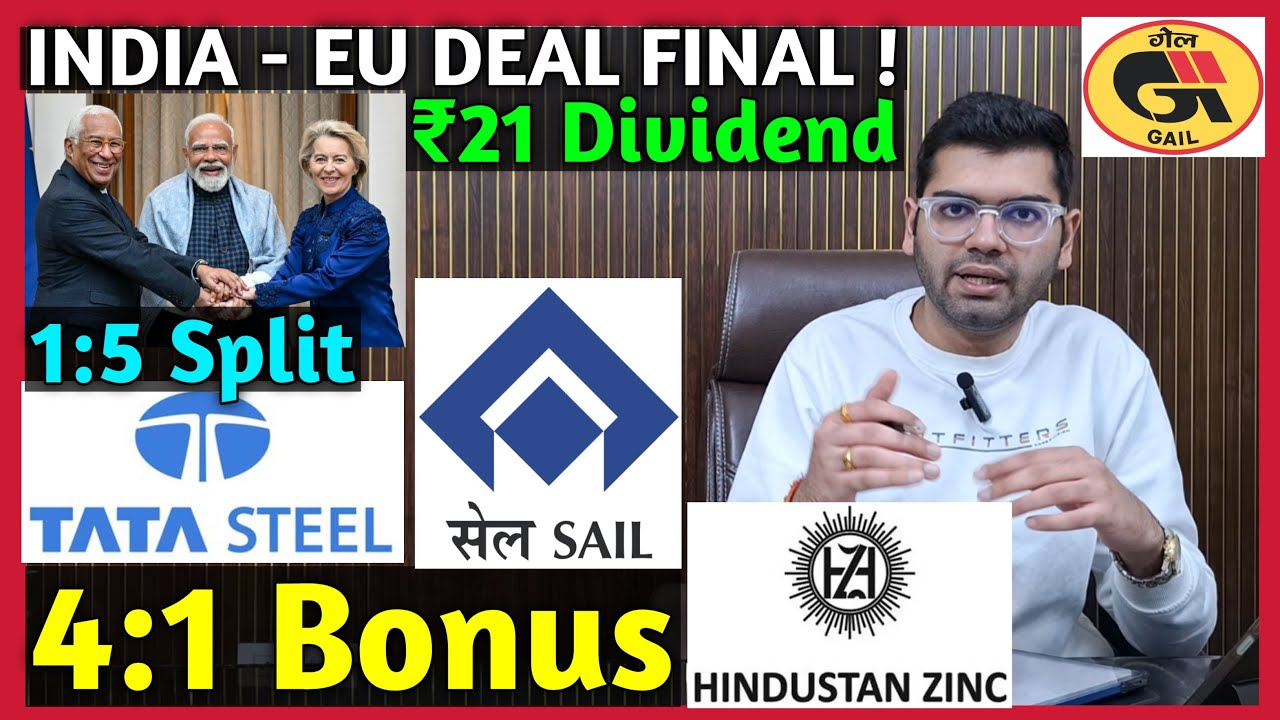 Hindustan Zinc, Tata Steel, SAIL, Gail India Stocks Declared High Dividend, Bonus & Split