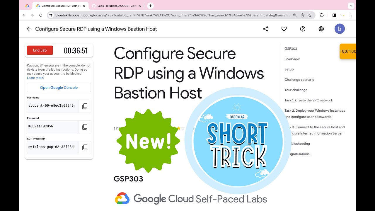 Configure Secure RDP using a Windows Bastion Host: Challenge Lab || #qwiklabs || #GSP303 @quick_lab