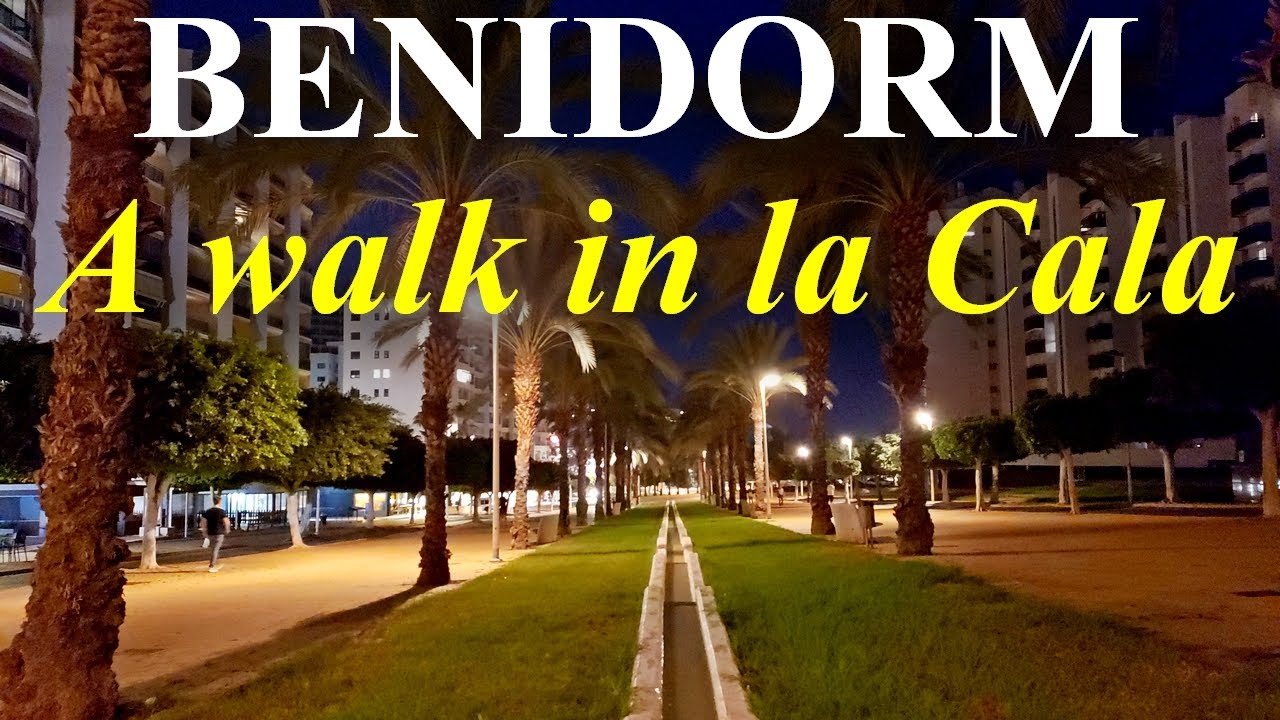 SPAIN: BENIDORM. A Walk in La Cala by night. Nice looks and relaxing music.
