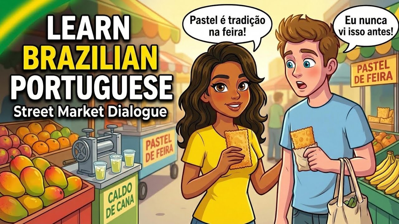 Brazilian Portuguese Listening Practice | Street Market Dialogue