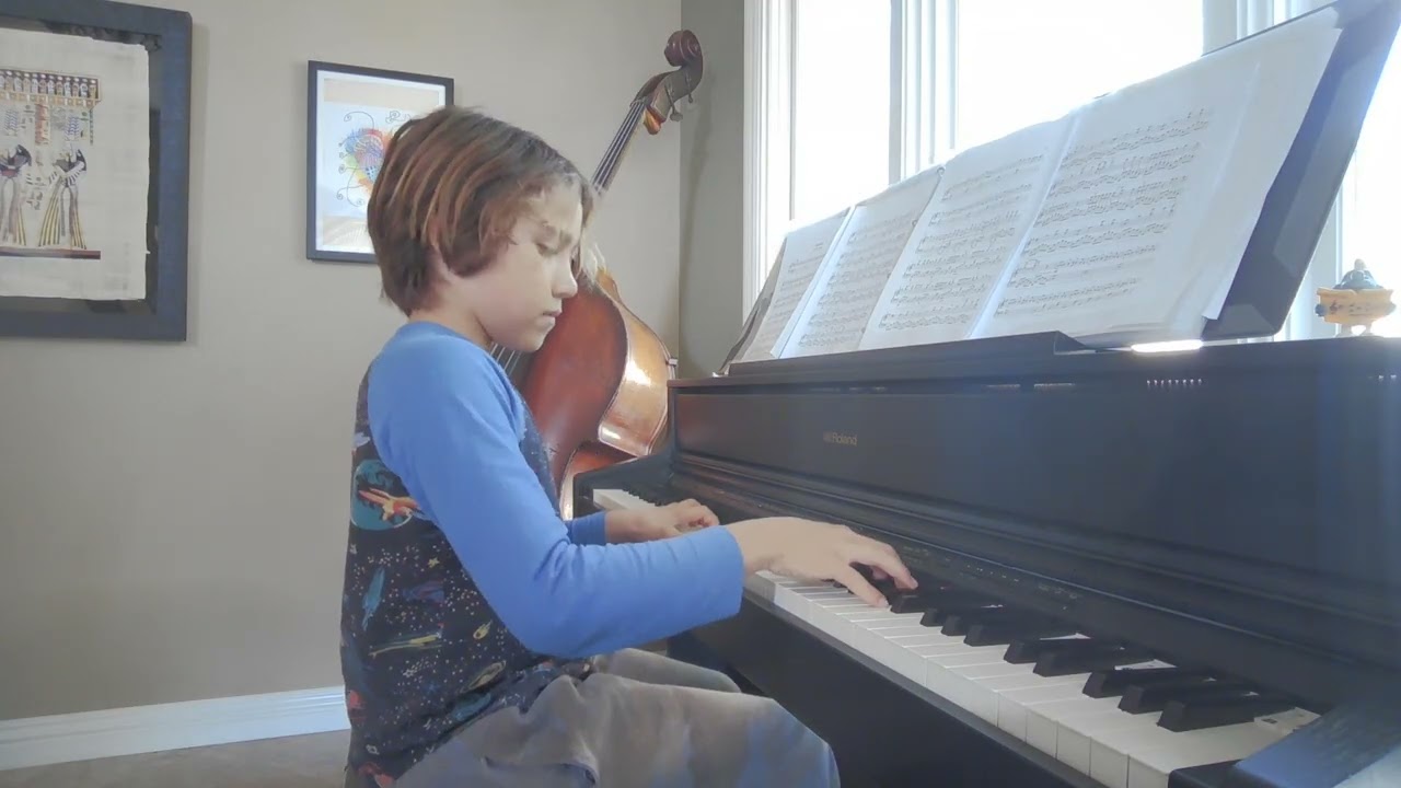 Golden on Piano by Gabriel 9yo