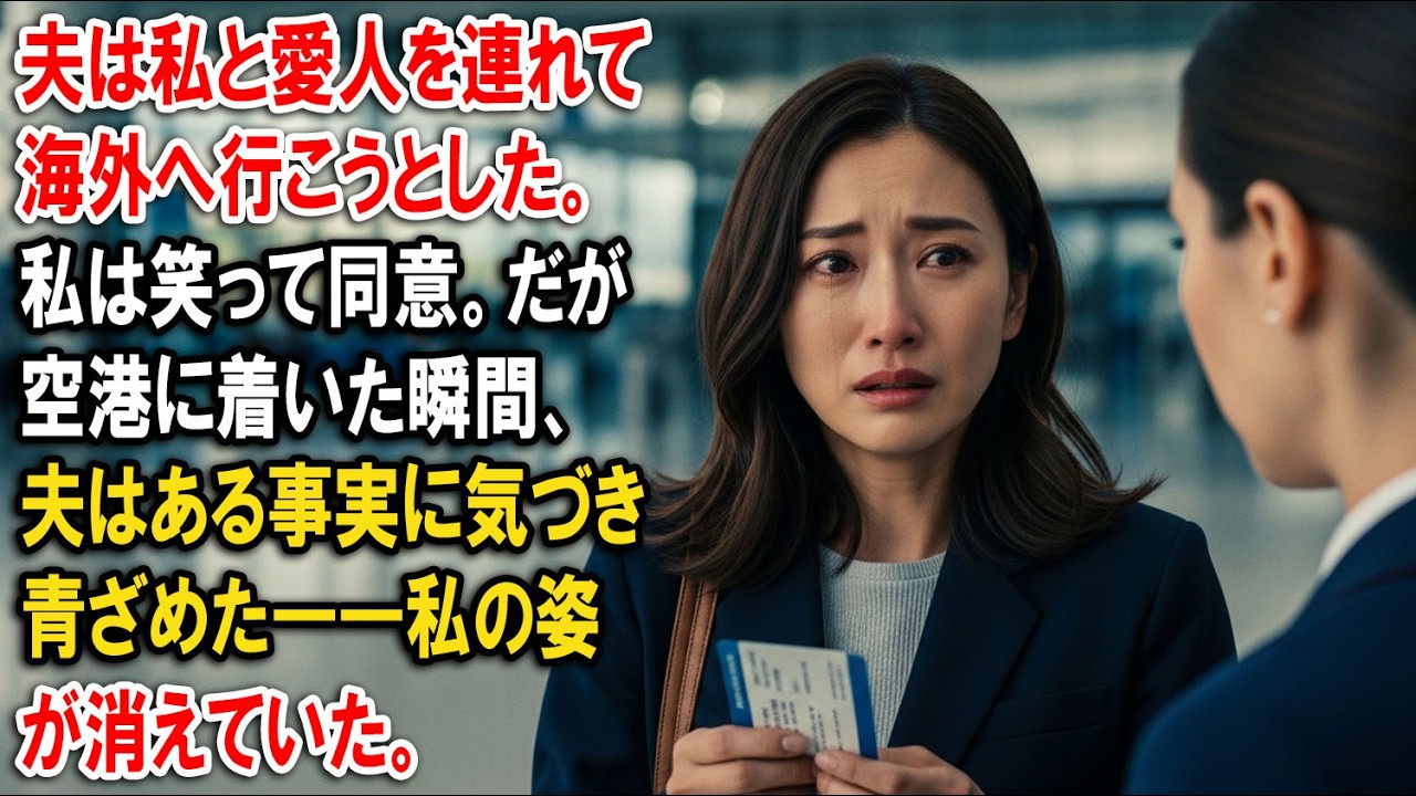 夫は私と愛人を連れて海外へ行こうとした。私は笑って同意。だが空港に着いた瞬間、夫はある事実に気づき青ざめた――私の姿が消えていた。