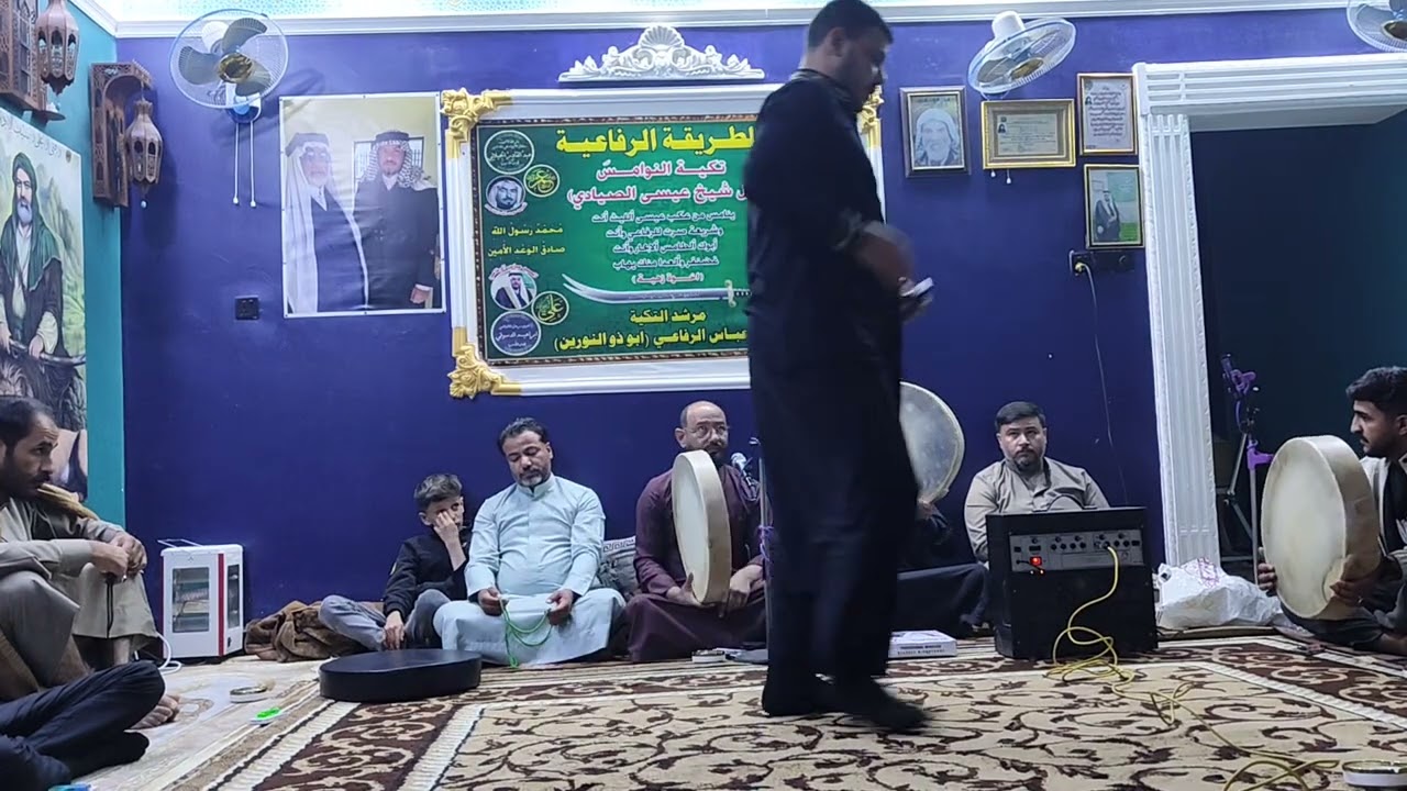 في تكية سيد عباس ( خليفة النوامس ) مديح ابو جاسم الدليمي/ يادار اصباي انشدج وين اهلنة / شب النار