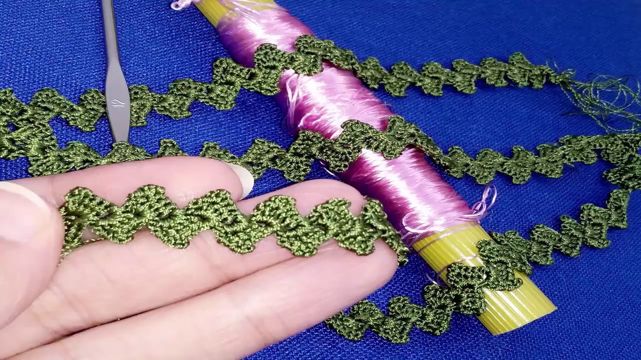 اسهل طريقة لتعلم الملاقية التلاتية بالكروشي مع ام مريم/Crochet Border
