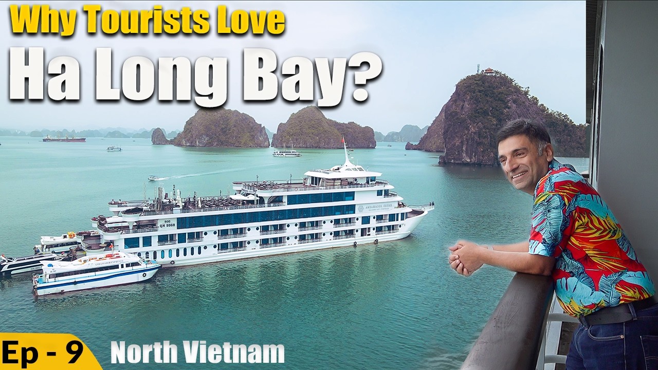 Ep 9 Ha Long Bay Vietnam , Day trip to Ha long Bay 5 star Cruise, Limestone caves, 170 km from Hanoi