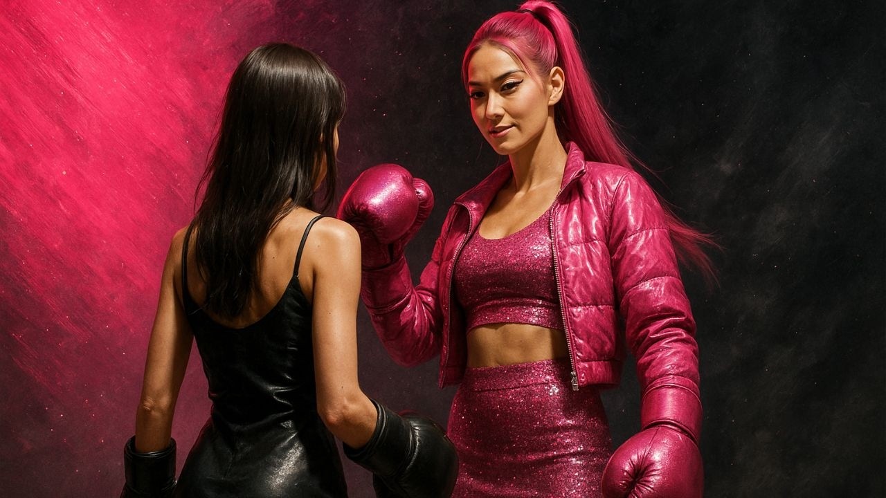 Pink Trashtalk 🗑️ Cinematic Girl Virtual Boxing Fight 🥊