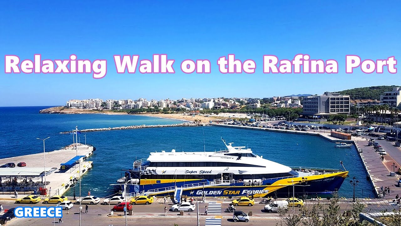 [4KRelaxing walk on the Rafina port in Greece|live in Greece|Summer in Greece|漫步在拉斐那渡輪碼頭|生活在希臘|希臘的夏天