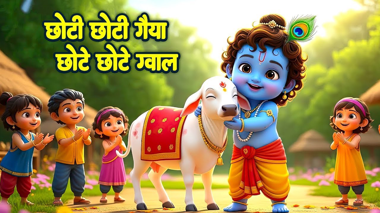 छोटी छोटी गैया | Hindi Nursery Rhyme | Children Song | Choti Choti Gaiya | Kidz TV Cartoon #krishna