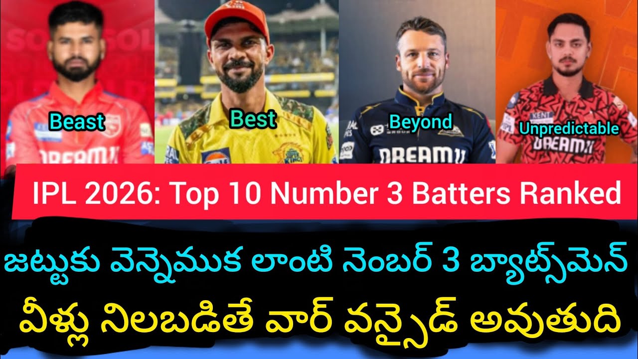 Ranking the IPL 2026 - One down batsman