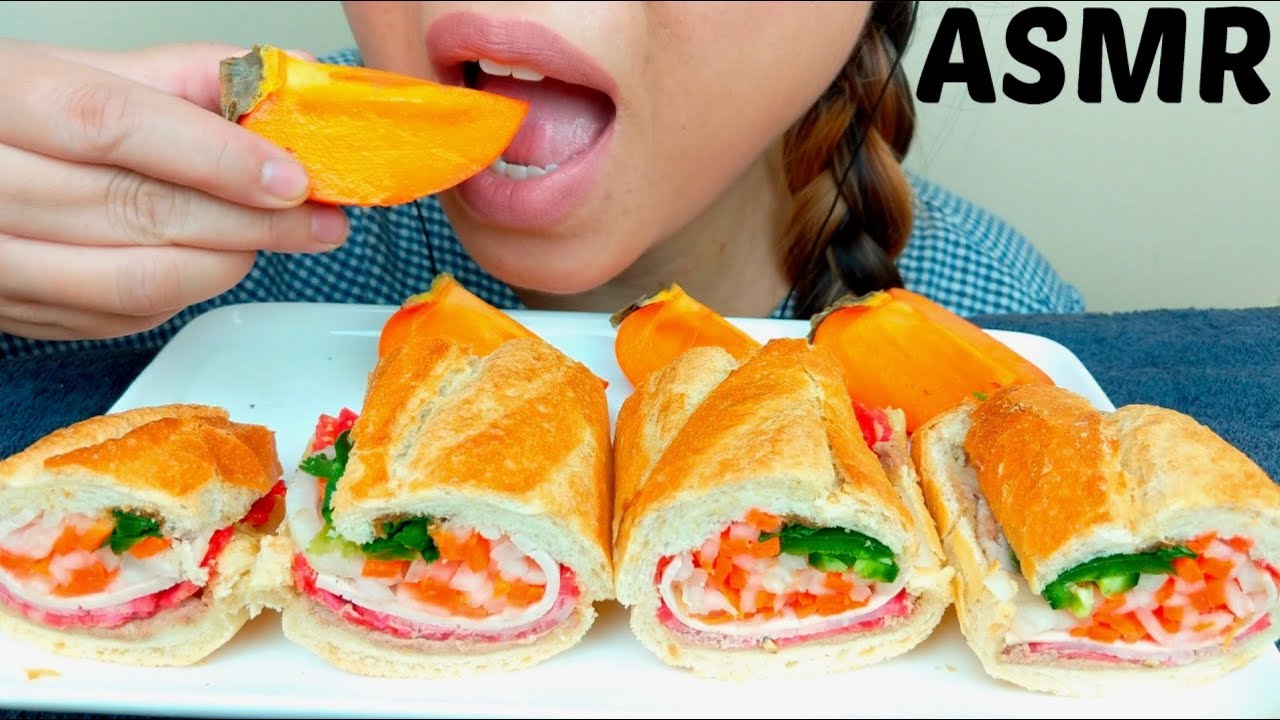 ASMR Vietnamese COLD CUTS BAGUETTE SANDWICH 먹방 bánh mì đặc biệt *No Talking* suellASMR